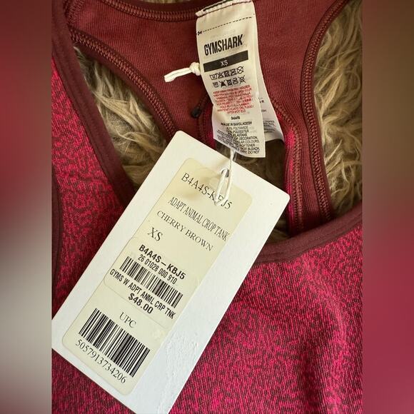 Gymshark Adapt Animal Crop Tank in Cherry Brown Women’s size extra small xs - Picture 3 of 3